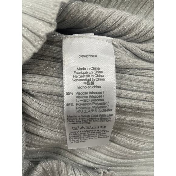 NWT Madewell Phoebe Snowy Silver Cutaway Ribbed Tank Size L - Picture 12 of 12